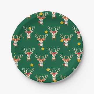 Cute Reindeer Paper Plates