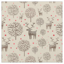 Cute Reindeer Pattern Gingerbread Tan Custom Color Fabric