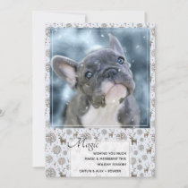 Cute Reindeer Pattern Pastel Blue or Custom Color Holiday Card
