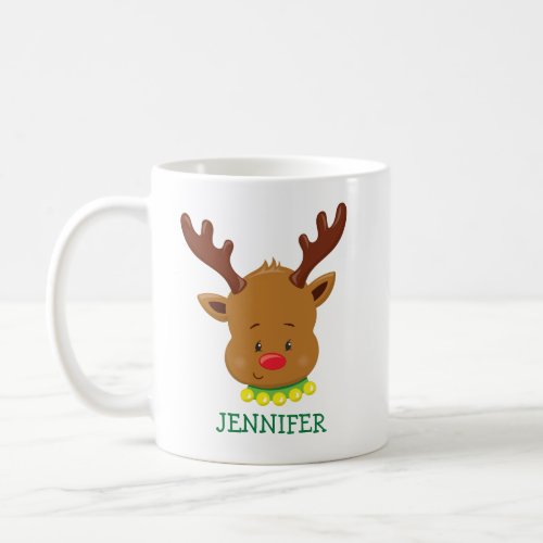 Cute Reindeer Personalized Christmas Mug