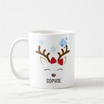 Cute Reindeer Personalized Name Christmas