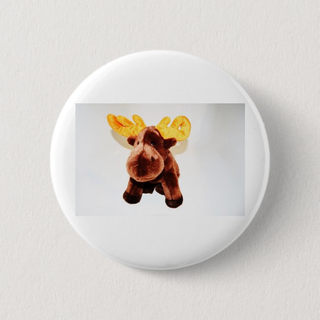 CUTE REINDEER PINBACK BUTTON (Front)