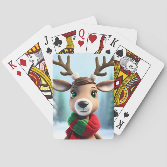 Cute Reindeer Poker Cards (Back)