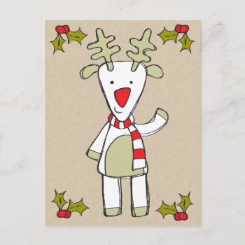 Cute Reindeer Postcard by xmasstore at Zazzle