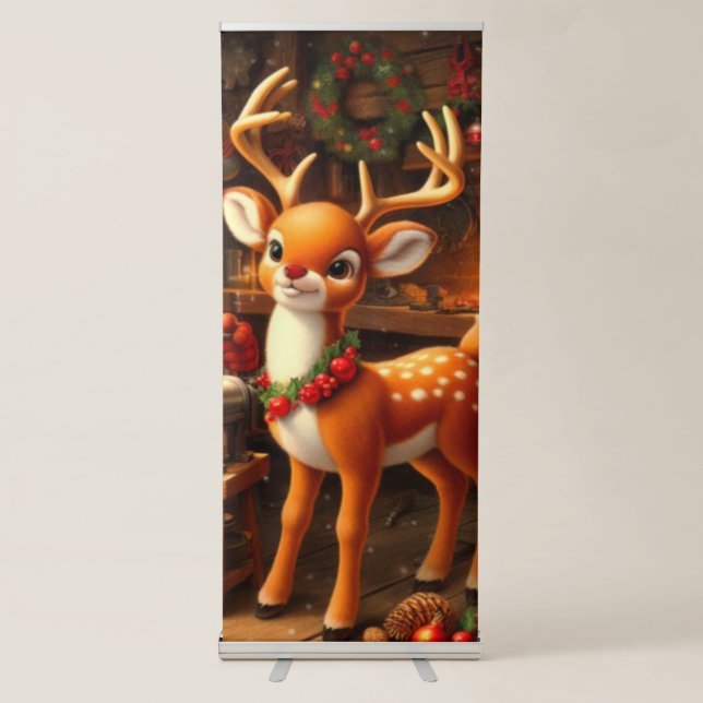 Cute Reindeer  Retractable Banner (Front)