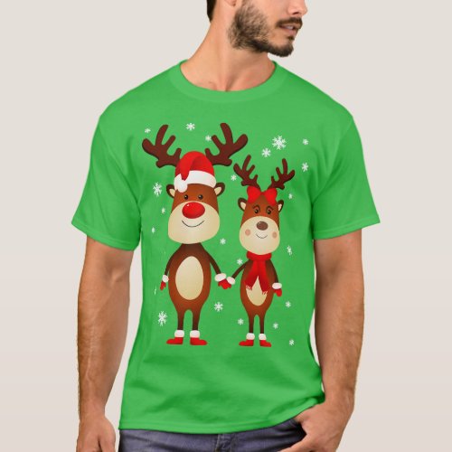 Cute Reindeer Rudolph and Clarice T_Shirt