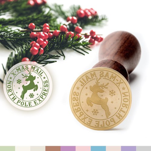 Cute Reindeer Rudolph North Pole Special Delivery Wax Seal Stamp