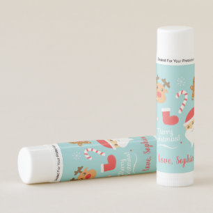 Cute Reindeer, Santa Claus and Gingerbread Man Lip Balm