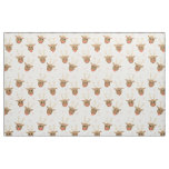 Cute Reindeer Snowflakes Pattern Fabric