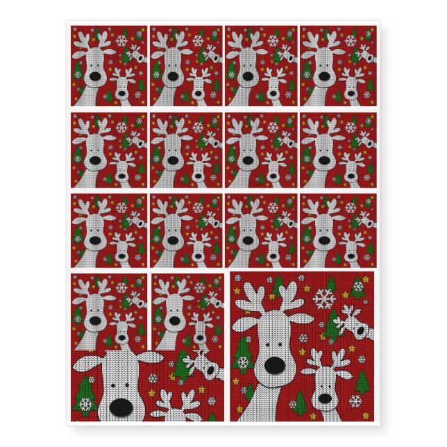 Cute Reindeer Temporary Tattoos (Front)