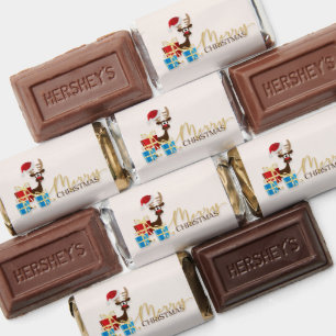 Cute Reindeer with Christmas Gifts Candy Wrapper Hershey's Miniatures