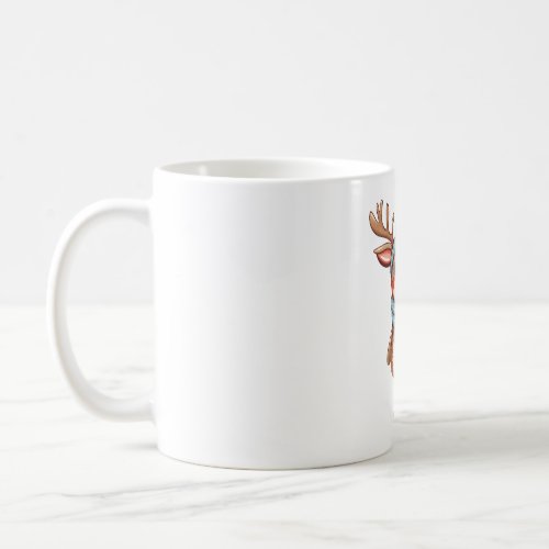 Cute Reindeer with Scarf Christmas Coffee Mug