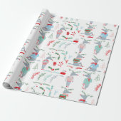 Cute Reindeer Woodland Animal Christmas Wrapping Paper (Unrolled)