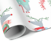 Cute Reindeer Woodland Animal Christmas Wrapping Paper (Roll Corner)