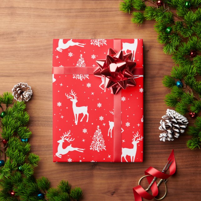 Cute reindeer wrap, Christmas wrapping paper (Holiday Gift)