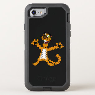 CUTE REJOICING SPOTTED BROWNISH YELLOW TIGER OtterBox DEFENDER iPhone SE/8/7 CASE