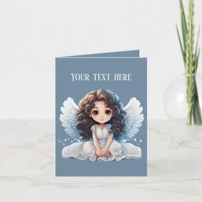 Cute Religious Angel add text Card (Front)