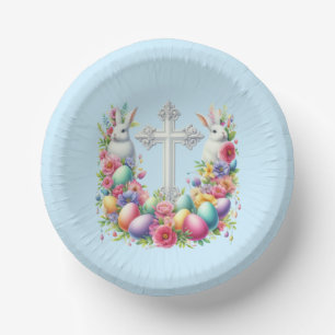 Cute Religious Easter Cross Holiday dinner party Paper Bowls