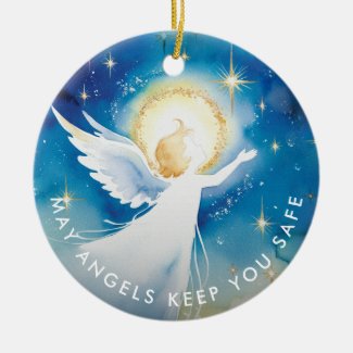 Cute Religious Guardian Angel Watercolor Photo