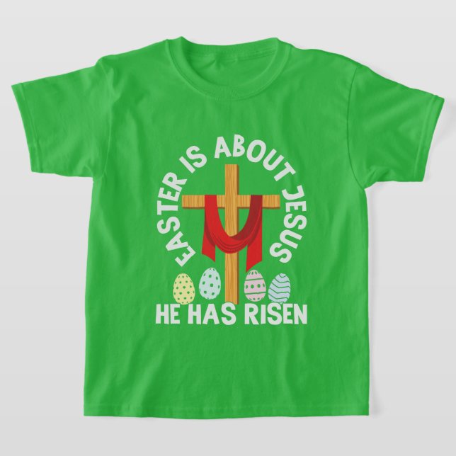 cute Religious Jesus Easter Cross T-Shirt (Laydown)