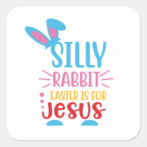 Cute Religious word art Easter Square Sticker