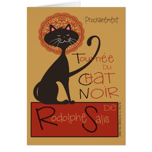 Cute Remake of Le Chat Noir Black Cat Cards (Front)