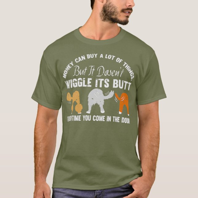 Cute Rescue Dog Lovers Funny Wiggle Butt T-Shirt (Front)