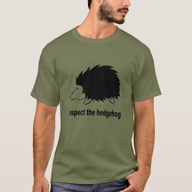 Cute Respect the Hedgehog T-Shirt (Front)