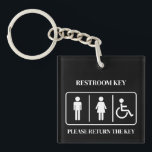 Cute Restaurant Cafe Office Shop Restroom Keychain<br><div class="desc">This Cute Restaurant, Cafe, Office, or Shop Restroom Keychain is a stylish and practical double-sided accessory designed to add charm and clarity to your business’s restroom access system. Featuring a clean and adorable restroom sign on the front, it combines function with personality—making it perfect for businesses that value aesthetics and...</div>