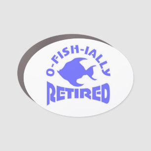cute retirement of a fisherman car magnet