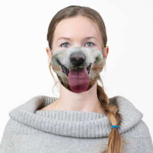 Cute Retriever Close Up Dog Tongue Adult Cloth Face Mask