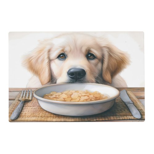 Cute Retriever Dog Laminated Placemat