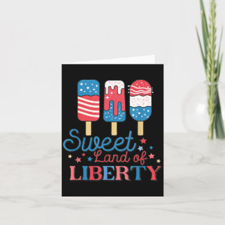 Cute Retro 4th of July Popsicle Patriotic Land of Card