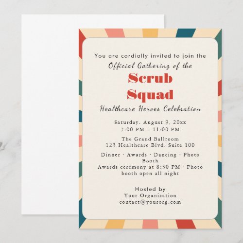 Cute Retro Aesthetic Invitation | scrub squad