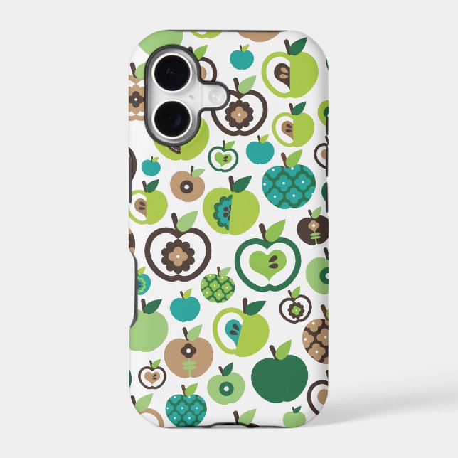 Cute retro apple flower pattern design iphone case (Back)