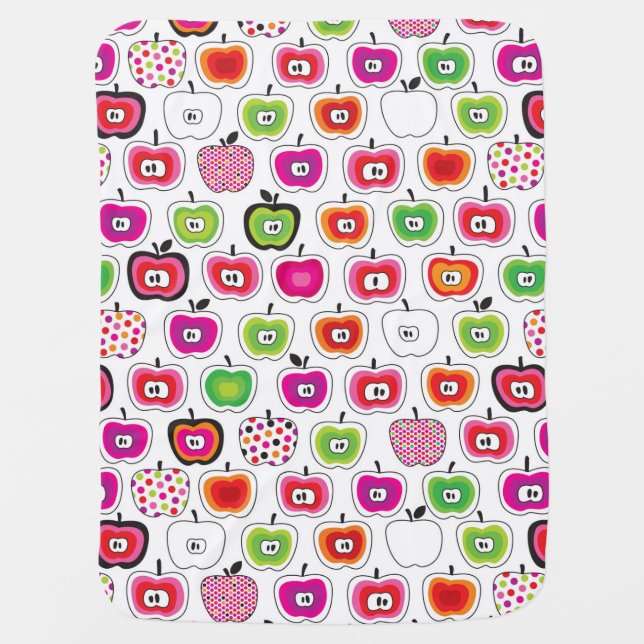 Cute retro apple pattern baby blanket (Front)