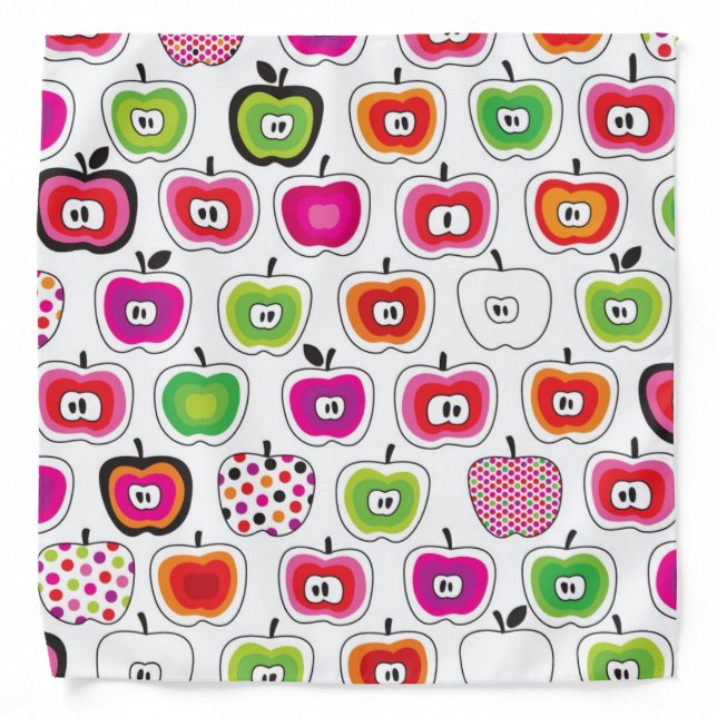 Cute retro apple pattern bandana (Front)