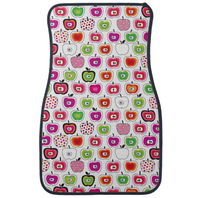 Cute retro apple pattern car floor mat (Front)