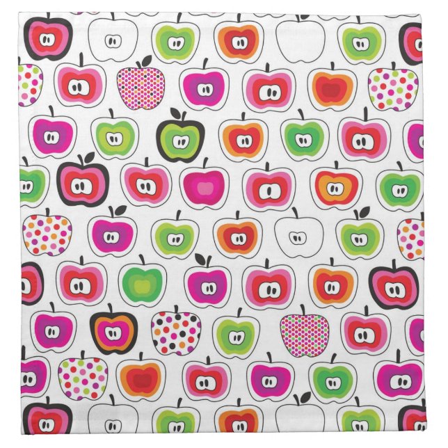 Cute retro apple pattern cloth napkin (Front)