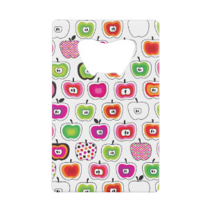 Cute retro apple pattern credit card bottle opener