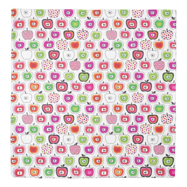 Cute retro apple pattern duvet cover (Front)