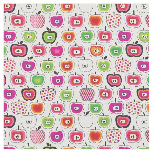 Cute retro apple pattern fabric