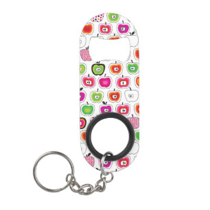 Cute retro apple pattern keychain bottle opener