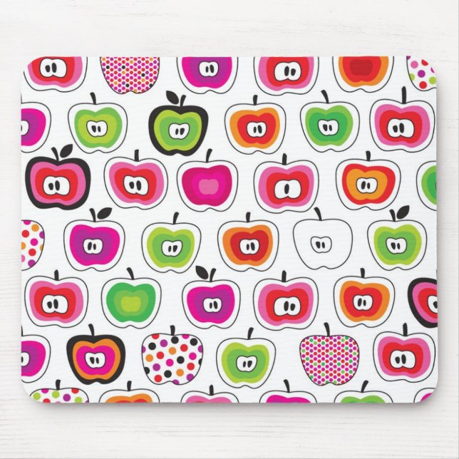 Cute retro apple pattern mouse pad (Front)