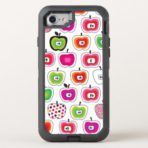 Cute retro apple pattern OtterBox defender iPhone SE/8/7 case