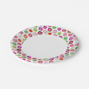 Cute retro apple pattern paper plates