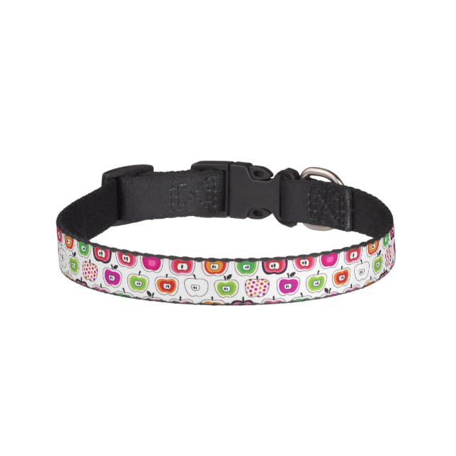 Cute retro apple pattern pet collar (Front)
