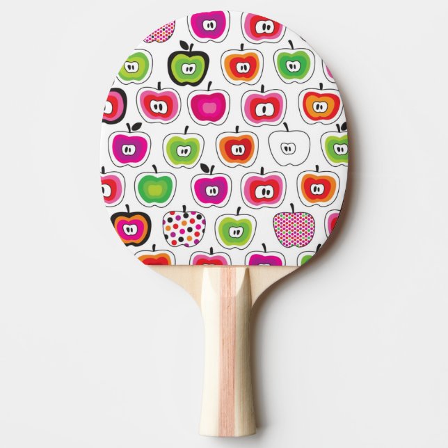 Cute retro apple pattern Ping-Pong paddle (Front)