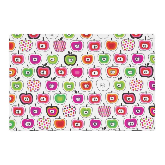 Cute retro apple pattern placemat (Front)
