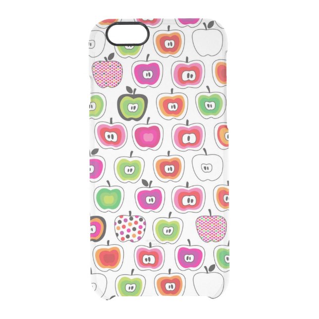 Cute retro apple pattern uncommon iPhone case (Back)